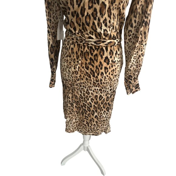 FRAME Leopard Print Button Belted Dress Size Small NEW NWT - Picture 6 of 9